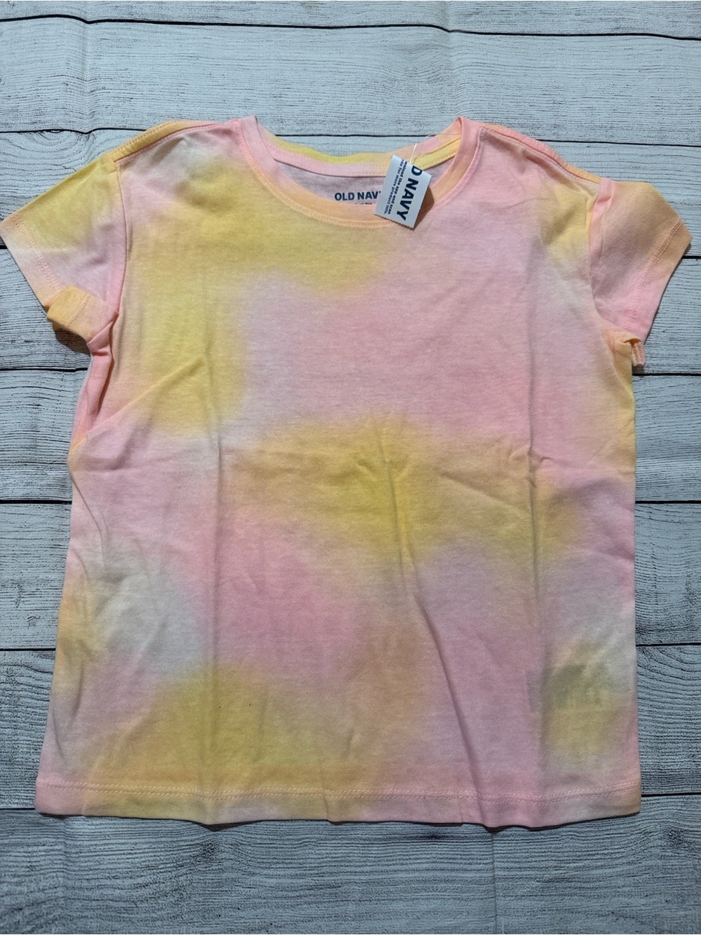 Old Navy Pink & Yellow Tie-Dye Short Sleeve Shirt size Small